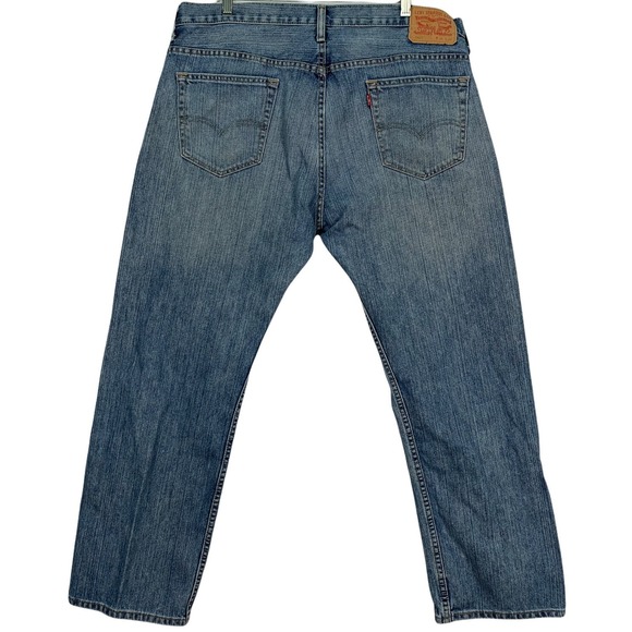 Levi's 569 Baggy Straight Blue Jean's 90s Y2K Mid Vintage Wash 36x30 Well Loved - Picture 2 of 10